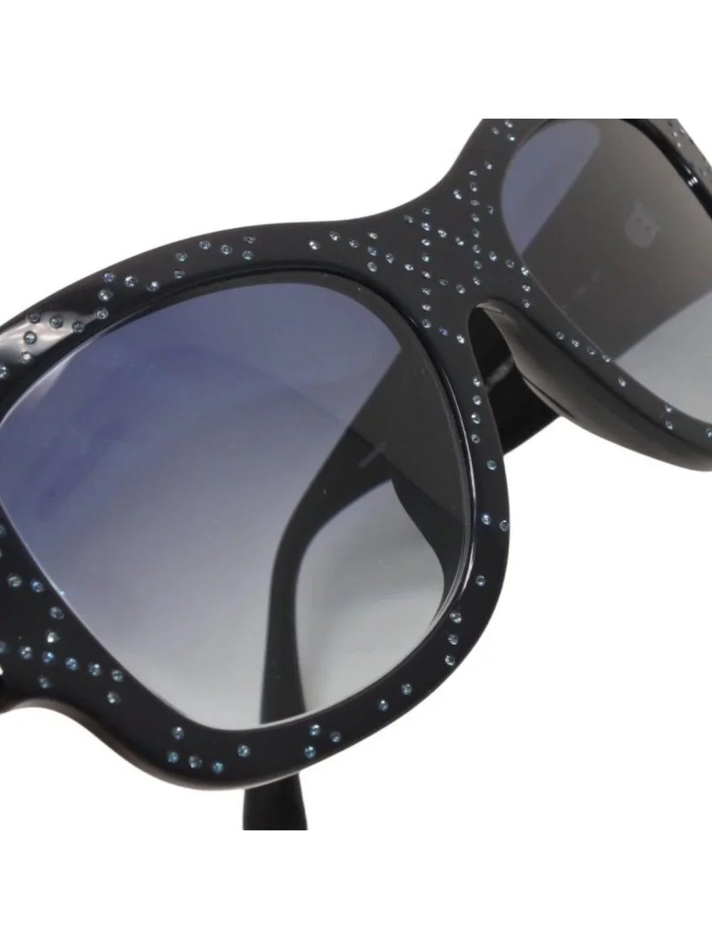 Chanel Sunglasses Eyewear CC Logo Rhinestone Navy